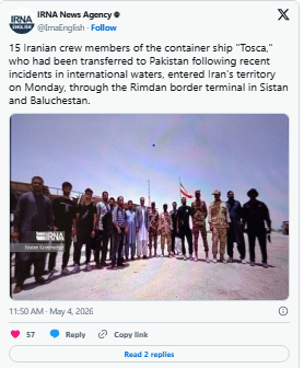 Pakistan Helps 22 Iranian Crew Members Return Home Safely